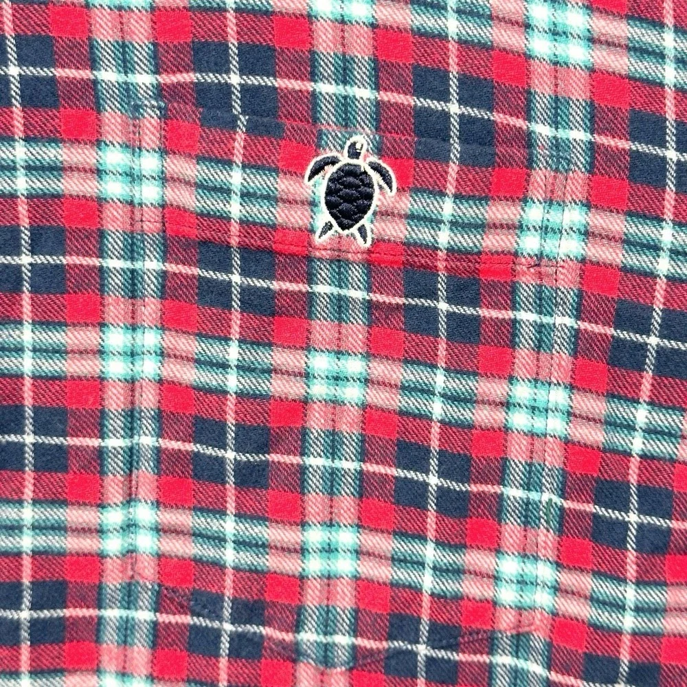 Simply Southern Men's Red Navy Plaid Flannel Button Down Shirt XL Cotton Layer - Picture 10 of 10